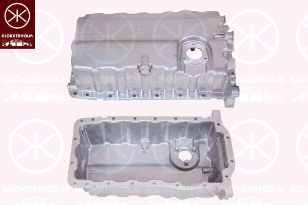 Oil Sump, Aluminium, with bore for oil-level sensor, 038 103 601 AK (VW), 038 103 601 AK (SEAT), 038 103 603 AG (VW), 038 103 603AG (AUDI), 038103601AK (SKODA), 038103601AK (AUDI), 038103603AG (SKODA), 038103603AG (SEAT)