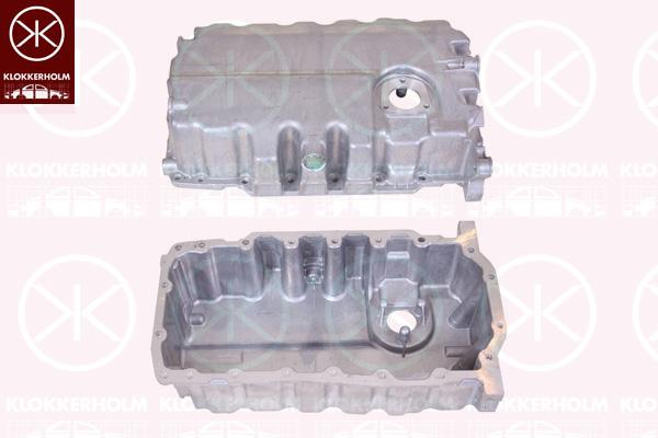 Oil Sump, Aluminium, with bore for oil-level sensor, 03G 103 603AB (VW), 03G 103 603AD (VW), 03G 103 603AD (AUDI), 03G 103 603H (VW), 03G 103 603M (VW), 03G103601M (VW), 03G103603AB (VW), 03G103603AB (AUDI), 03G103603AD (SKODA)