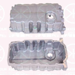 Oil Sump, Aluminium, with bore for oil-level sensor, 03G 103 603AB (VW), 03G 103 603AD (VW), 03G 103 603AD (AUDI), 03G 103 603H (VW), 03G 103 603M (VW), 03G103601M (VW), 03G103603AB (VW), 03G103603AB (AUDI), 03G103603AD (SKODA)