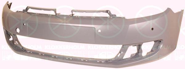 Bumper, Front, not for trim level: GTD,GTI,R-LINE, with hole(s) for parking distance control, Number of bores: 4, w/primer, 5K0 807 217 GRU (VW), 5K0 807 217BNGRU (VW)