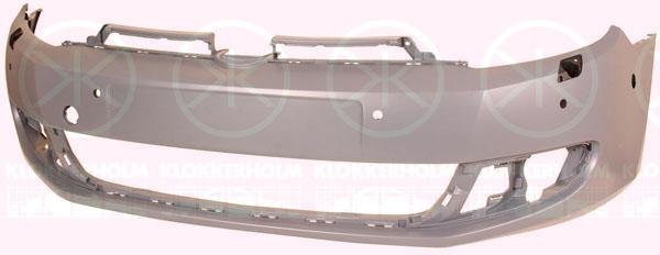 Bumper, Front, not for trim level: GTD,GTI,R-LINE, with hole(s) for washer nozzle, with hole(s) for parking assistant system, Number of bores: 6, w/primer, 5K0 807 217 BR GRU (VW), 5K0 807 217C GRU (VW)