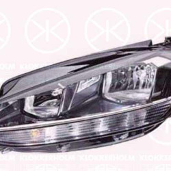 Headlight, Left, H7/H9, with daytime running light (LED), WY21W, with motor for headlamp levelling, not for trim level: GTI, GTE, R, 5G1 941 005 D (VAG), 5G1941005D (VW)