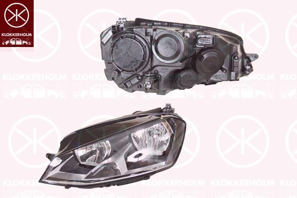 Headlight, Left, Illuminance [lx]: 25, H7, H15, with motor for headlamp levelling, 5G1 941 005 (VW), 5G1 941 005E (VW), 5G1 941 029 (VW), 5G1941005 (VW)