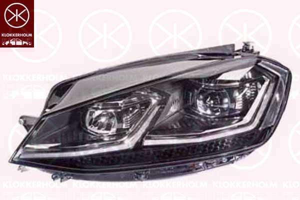 Headlight, LED, Left, with dynamic bending light, with daytime running light (LED), without LED control unit for indicators, without LED control unit for daytime running-/position ligh, without LED control unit for low beam/high beam, with motor for , 5G1 941 059 (VW), 5G1 941 077 (VAG), 5G1941077 (VW)