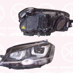 Headlight, Left, Illuminance [lx]: 17.5, Bi-Xenon, without control unit for Xenon, with motor for headlamp levelling, D3S/H7, Valeo, 5G1 941 031 (VW), 5G1 941 039 (VW)