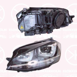 Headlight, Right, Illuminance [lx]: 12.5, Bi-Xenon, for vehicles with adaptive high beam regulation, with cornering light, with daytime running light (LED), without control unit for Xenon, with motor for headlamp levelling, D3S/H7, Valeo, 5G1 941 034 (VW), 5G1 941 044 (VW)