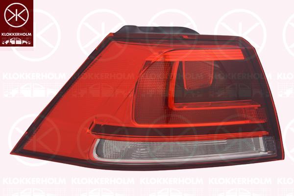 Tail Light Assembly, Left, Outer section, Housing Colour: black, with bulb holder, Valeo, 5G0 945 095B (VW), 5G0 945 095H (VW), 5G0 945 095J (VW), 5G0 945 095P (VW)