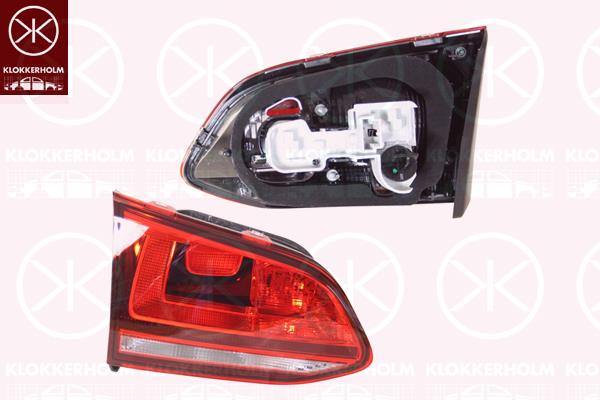 Tail Light Assembly, Left, Trim Level: Highline, Inner Section, LED, with bulb holder, Valeo, 5G9 945 093B (VW), 5G9 945 093F (VW)