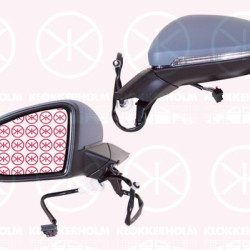 Exterior Mirror, Left, for electric mirror adjustment, Number of pins: 6, w/primer, with indicator (LED), Heatable, Aspherical, Complete Mirror, 5G0 857 521 (VW), 5G0857537EGRU (VW), 5G1857507AF9B9 (VW), 5G1857507BF9B9 (VW), 5G1857507DB9B9 (VW), 5G1857507DD9B9 (VW), 5G1857507DQ9B9 (VW)