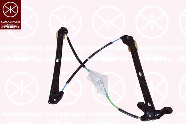 Window Regulator, 5-drs, without electric motor, Electric, Left Front, 5G4 837 461 H (VW), 5G4 837 461E (VW), 5G4 837 461F (VW), 5G4 837 461G (VW)