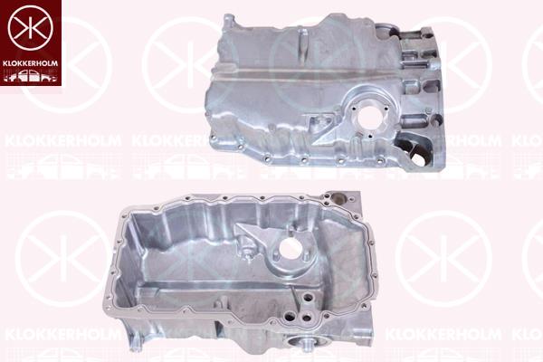 Oil Sump, with bore for oil-level sensor, Aluminium, 04E103601AF (VW), 04E103601G (VW), 04E103601G (SKODA)