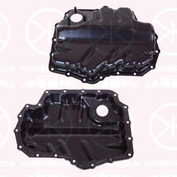 Oil Sump, with bore for oil-level sensor, Steel, 04E 103 602 (VW), 04E 103 602B (VW), 04E103602B (SKODA)