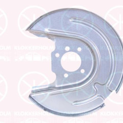 Splash Guard, brake disc, Rear Axle Left, for brake disc diameter [mm]: 272, for vehicles with standard suspension, Zinc-coated, 5Q0 615 611P (AUDI), 5Q0615611L (AUDI), 5Q0615611P (SKODA), 5Q0615611P (VW)