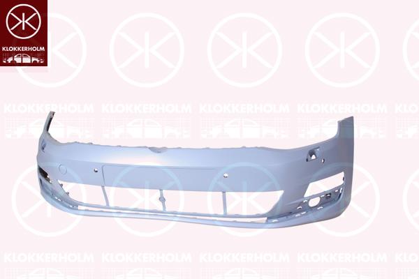 Bumper, Front, with hole(s) for washer nozzle, with hole(s) for parking distance control, Number of bores: 4, w/primer, 5G0 807 217 BP GRU (VW)