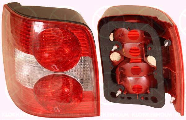 Tail Light Assembly, without bulb holder, white/red, Left, 3B9 945 095A (VW), 3B9 945 095AA (VW)