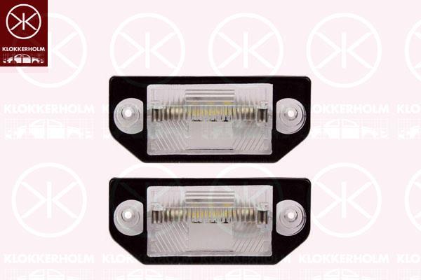 Licence Plate Light, LED, Set, Quantity: 2, both sides, 3B0 943 021 (VW), 3B0943021 (VW)