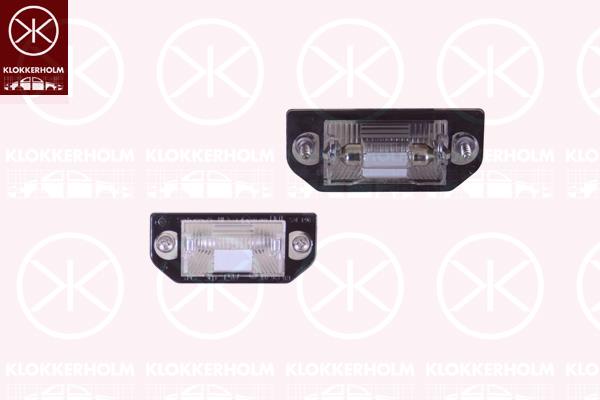 Licence Plate Light, both sides, with bulb holder, not ECE approved, 3B0 943 021 (VW), 3B0943021 (VW)