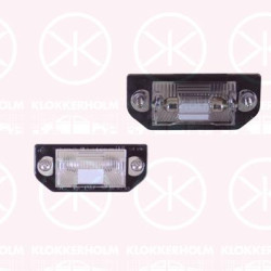 Licence Plate Light, both sides, with bulb holder, not ECE approved, 3B0 943 021 (VW), 3B0943021 (VW)