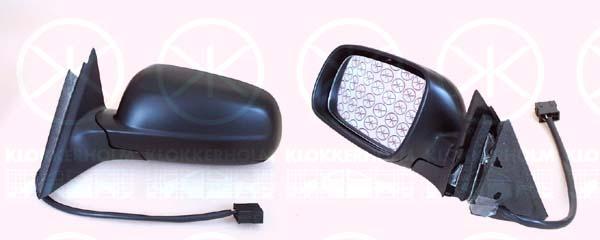 Exterior Mirror, w/primer, for electric mirror adjustment, Aspherical, Heatable, Left, 3B1857507 (VW), 3B1857507 01C (VW), 3B1857507C01C (VW), 3B1857507K 01C (VW)