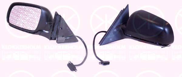 Exterior Mirror, w/primer, for electric mirror adjustment, Aspherical, Heatable, Left, 3B1857507F (VW), 3B1857507F 01C (VW)