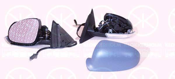 Exterior Mirror, w/primer, with indicator, for electric mirror adjustment, Aspherical, Heatable, Left, Number of pins: 7, 3B1 857 507T 01C (VW), 3C1 857 507CJ 9B9 (VW)