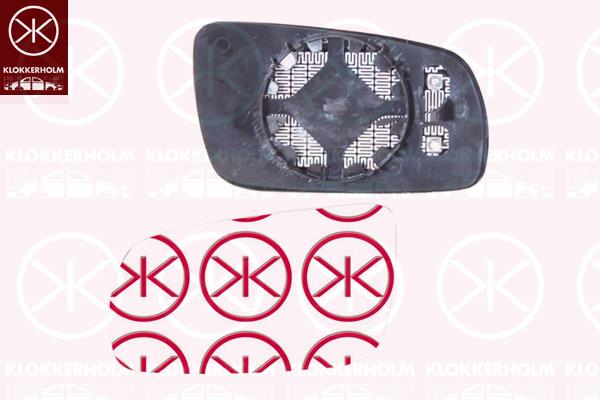 Mirror Glass, exterior mirror, Aspherical, Heatable, Left, 1J1857521H (VW), 3B1 857 521 (VW)