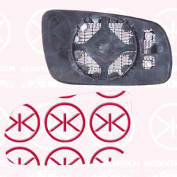 Mirror Glass, exterior mirror, Aspherical, Heatable, Left, 1J1857521H (VW), 3B1 857 521 (VW)