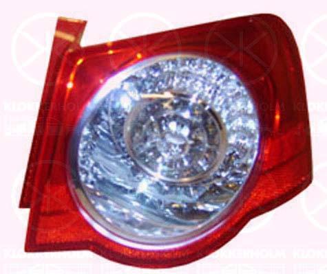 Tail Light Assembly, LED, with bulb holder, white/red, Left, Outer section, 3C5 945 095C (VW), 3C5 945 095H (VW)