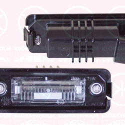 Licence Plate Light, with bulb holder, not ECE approved, 3C5 943 021 (VW), 3C5943021 (SEAT)