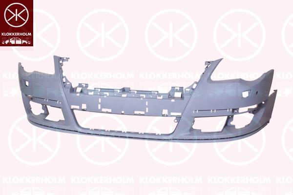 Bumper, w/primer, Front, with hole(s) for parking distance control, with hole(s) for washer nozzle, 3C0 807 217 G GRU (VW), 3C0 807 217 S GRU (VW), 3C0 807 217G (VW)