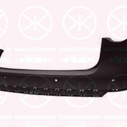 Bumper, Rear, with hole(s) for parking distance control, Number of bores: 4, w/primer, 3C9 807 417A GRU (VW), 3C9 807 417E GRU (VW)