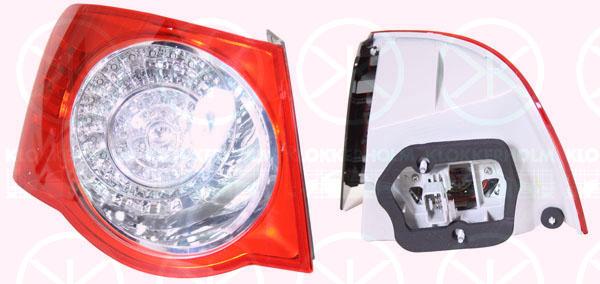 Tail Light Assembly, LED, without bulb holder, Left, Outer section, 1K5 945 095G (VW), 1K5 945 095M (VW)