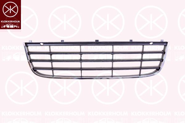 Ventilation Grilles, bumper, Front, black, Centre Section, 1K0 853 677C (VW), 1K0 853 677C 9B9 (VW)