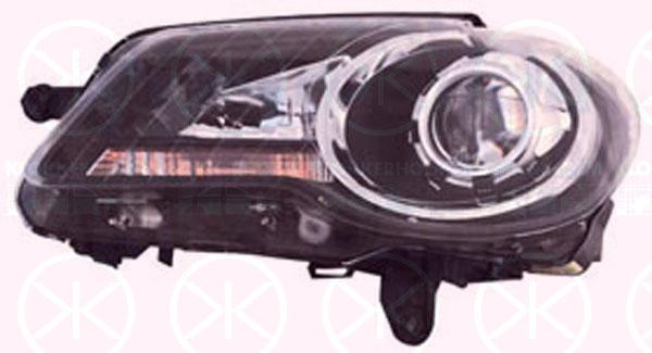 Headlight, H7/H7, with motor for headlamp levelling, AL, Left, Illuminance [lx]: 25, Housing Colour: black, 1T1 941 005C (VW)