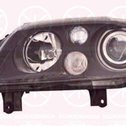 Headlight, Left, Illuminance [lx]: 25, Xenon, D2S/H7, with motor for headlamp levelling, without control unit for Xenon, Housing Colour: black, AL, 1T0 941 039H (VW)