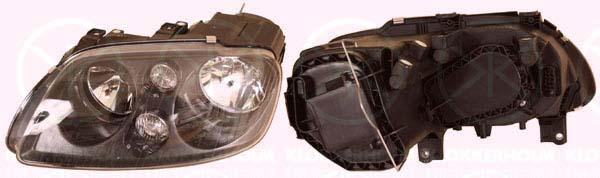 Headlight, H7/H7, with motor for headlamp levelling, Left, Illuminance [lx]: 25, Housing Colour: black, 1T0 941 005P (VW)