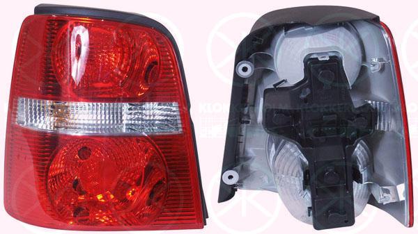 Tail Light Assembly, with bulb holder, white/red, Left, 1T0 945 095C (VW), 1T0 945 095F (VW), 1T0 945 095G (VW)