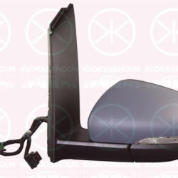 Exterior Mirror, Left, Number of pins: 6, for electric mirror adjustment, with indicator, Heatable, Aspherical, w/primer, 1T1 857 507AB (VW), 1T1 857 507AH (VW), 1T1 857 507AH 9B9 (VW), 1T1 857 507AL (VW), 1T1 857 507AL 9B9 (VW)