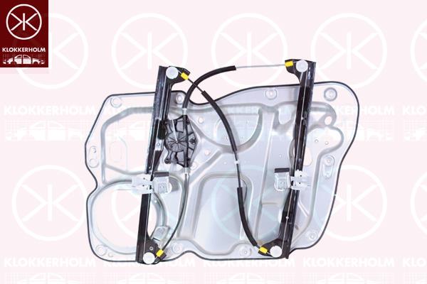 Window Regulator, 4/5-drs, without electric motor, Electric, Left Front, with bolted-on plate, 1T0 837 461 (VW), 1T0 837 461 E (VW), 1T0837461 (VW), 1T0837461E (VW), 1T1 837 461 (VW), 1T1 837 461 A (VW), 1T1 837 461 B (VW)