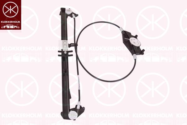 Window Regulator, without electric motor, Electric, Left Rear, 1T0 839 461B (VW), 1T0 839 461P (VW), 1T0839461A (VW)