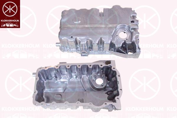 Oil Sump, Aluminium, with bore for oil-level sensor, 06F 103 601F (VW), 06F 103 601F (AUDI), 06F 103 601FA (VW), 06F103601F (VW), 06F103601F (SKODA)