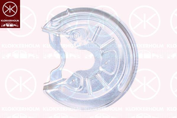 Splash Guard, brake disc, Rear Axle Left, for brake disc diameter [mm]: 256, Zinc-coated, 1K0 615 611 AB (VW), 1K0 615 611 AB (AUDI), 1K0 615 611AB (VW), 1K0615611AB (SKODA), 1K0615611AB (SEAT)