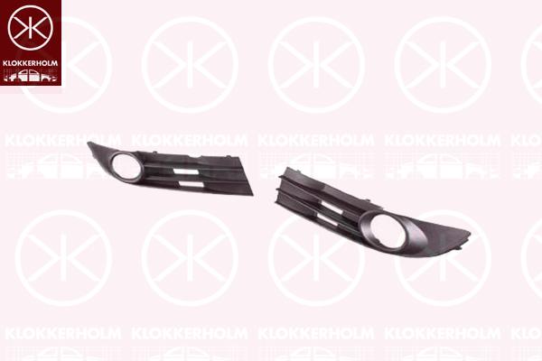 Ventilation Grilles, bumper, Right Front, with hole(s) for fog lights, 1T0 853 666K 9B9 (VW)