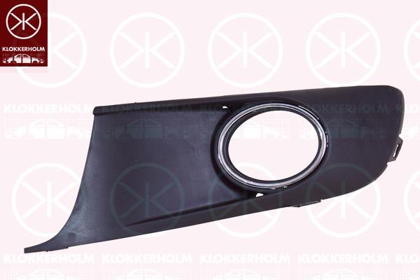 Ventilation Grilles, bumper, Left Front, with hole(s) for fog lights, chrome/black, 1T0 853 665 P (VW)