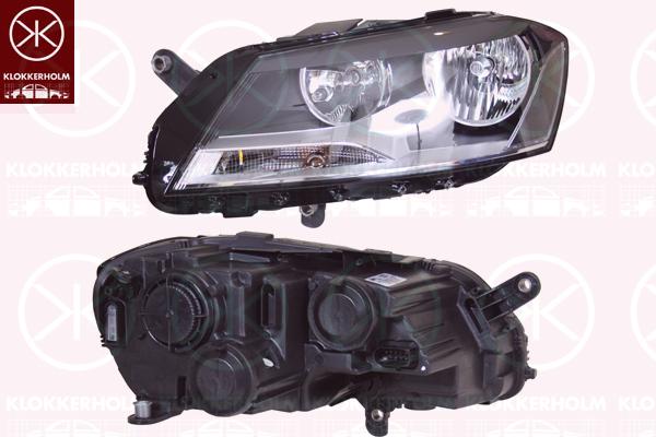 Headlight, Right, Illuminance [lx]: 20, H7/H7, with motor for headlamp levelling, Valeo, 3AB 941 006 (VW)