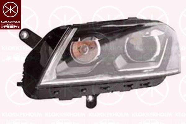 Headlight, Left, Illuminance [lx]: 12.5, Bi-Xenon, with dynamic bending light, without control unit for Xenon, with motor for headlamp levelling, without bulb holder, 3AB 941 753 (VW)