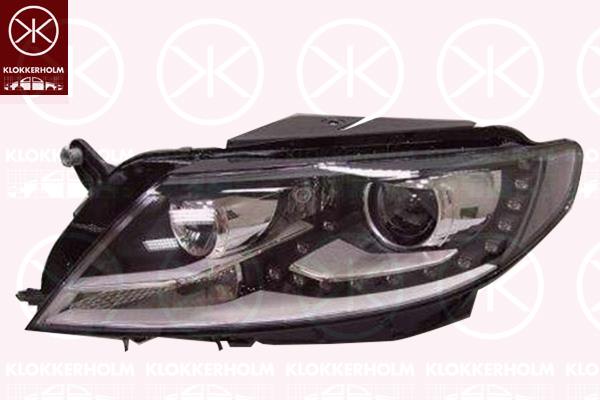 Headlight, Right, for vehicles with adaptive high beam regulation, Bi-Xenon, with dynamic bending light, without control unit for Xenon, with motor for headlamp levelling, D3S/H7, AL, 3C8 941 044B (VW), 3C8 941 044D (VW), 3C8 941 044F (VW), 3C8 941 044H (VW)