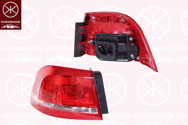 Tail Light Assembly, Left, Outer section, with bulb holder, ULO, 3AF 945 095A (VW), 3AF 945 095E (VW), 3AF945095C (VW)