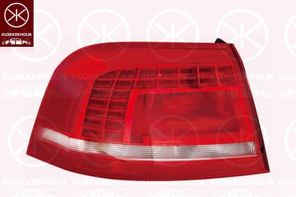 Tail Light Assembly, LED, with bulb holder, Right, Outer section, 3AF 945 208A (VW), 3AF 945 208B (VW)