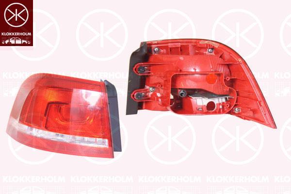 Tail Light Assembly, without bulb holder, Left, Outer section, 3AF 945 095A (VW), 3AF 945 095E (VW), 3AF945095C (VW)